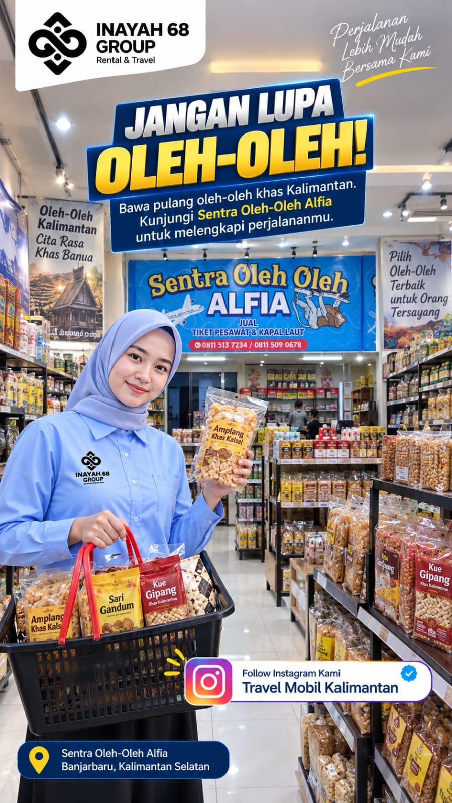 Sentra Oleh-Oleh Alfia Banjarbaru — Jangan Lupa Oleh-Oleh khas Kalimantan: Amplang Khas Kalsel, Sari Gandum, Kue Gipang