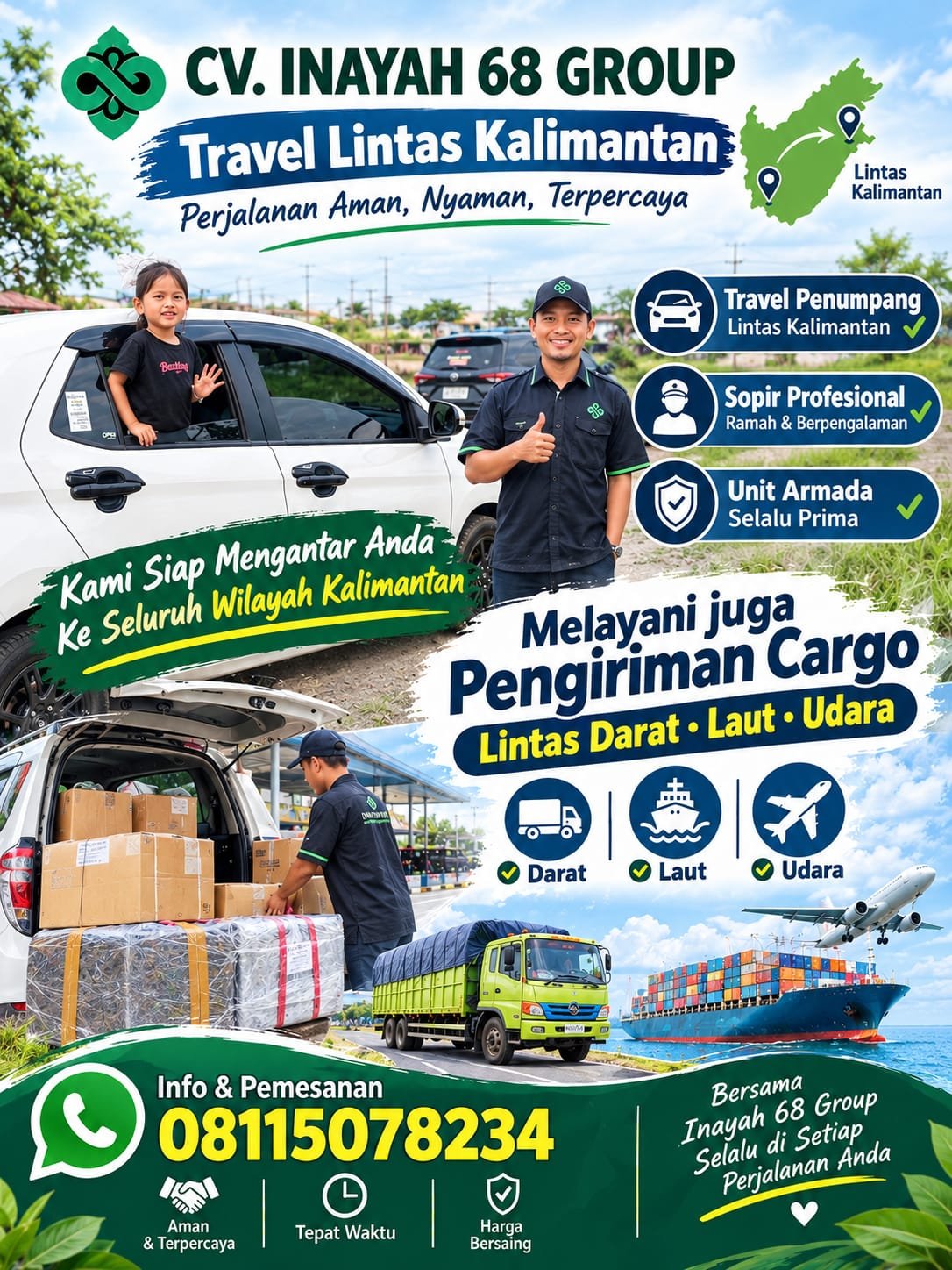 Layanan cargo Kalimantan — jasa pengiriman dan angkutan barang CV. Inayah 68 Group